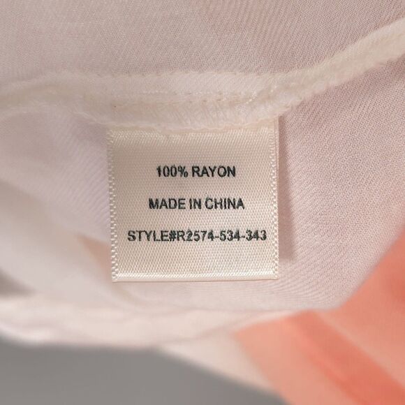 Anthropologie cloth & stone Women’s Shirt LARGE Tie Dye Orange V Neck Rayon - Picture 10 of 10